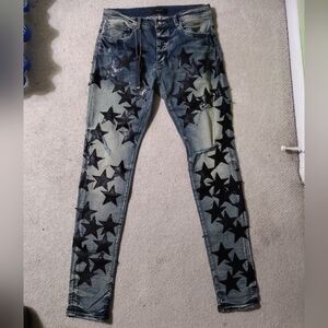 Amiri 'Chemist' Black Star Distressed Jeans